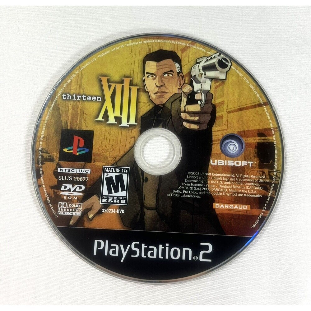 Thirteen XIII Sony PlayStation 2 PS2 Ubisoft 2003 Disc Only Tested Works